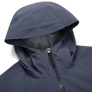 Small Batch Custom Logo Single-layer Hard Shell Raincoat Waterproof Breathable Windproof Outdoor Jacket thumbnail-1