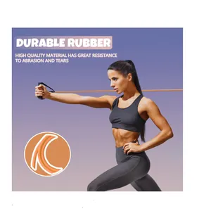 Latex Tubing Exerciser With Soft Handles Resistance thumbnail-2