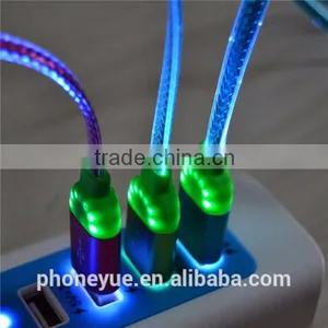 Newest Design Led Light Multi Usb Cable for Iphone in Retail Packaging thumbnail-3