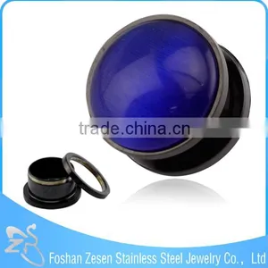 TP011446 Factory Direct Sale Body Piercing Fashion Black Natural Stone Ear Plug thumbnail-2
