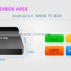Vensmile A95X Amlogic S905X Android 6.0 Quad Core Kodi 16.0 4K Best Selling tv Box Wholesale Android Smart tv Set Top Box thumbnail-5