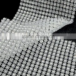 Best Quality Plastic Ribbon Elastic Crystal Stone Rolls Trims, 18 Rows Stretch Rhinestone Trimming for DIY Decoration thumbnail-4