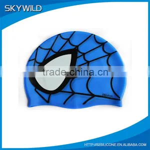 2016 Popular Carton Spider-man Silicone Swimming Cap for Kids thumbnail-2