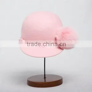 Cute Girls Pink Winter Wool Felt Hat thumbnail-1