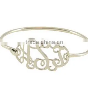 JOKER CABINET CUTOUT MONOGRAM GOLD BANGLE PERSONALIZED BANGLE Quality Choice thumbnail-5