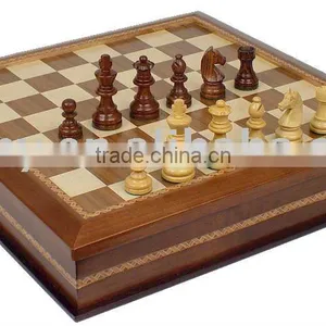 Wooden Ludo Board Game Set With Chessmen thumbnail-1