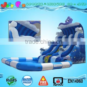 Giant Inflatables Water Slides,ocean Wave Inflatable Pool Slide for Sale thumbnail-1