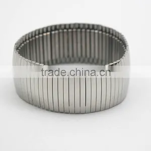 High Polished Silver Stretchy Claw Chain Elastic Stainless Steel Bracelet thumbnail-4