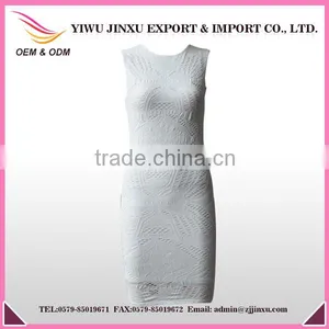 2016 Seamless Designer One Piece White Meshed Sleeveless Summer Girls Party Dress thumbnail-1