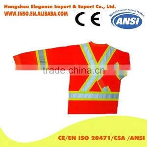 Wholesale Safety Work Shirts Reflective Tape/safety t Shirts Class 2 High Quality High Visibility thumbnail-2
