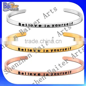 Custom Fashion Rose Gold Initial Cuff Bracelet 925 Sterling Silver Gold Initial Bangle Bracelet Quality Choice thumbnail-6