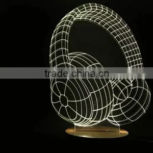 Innovative Headphone Shape 3D LED Lamp thumbnail-2