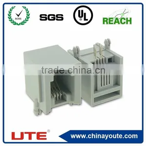 RJ11 Cable Connector 4P4C 90 Degree Non-shield thumbnail-1