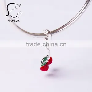 Leaves Enamel Silver Initial Letter Pendant thumbnail-2