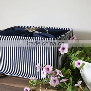 YIWU RODA 100% Canvas Fabric Flax Handle Foldable Storage Box thumbnail-3