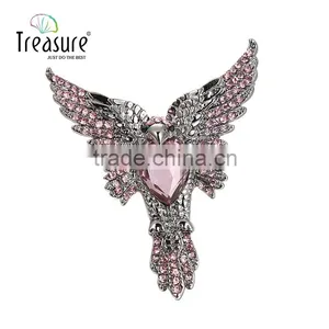 Brand Treasure Eagle Brooch Yiwu New Design Fashion Wedding Diamond Eagle Brooch thumbnail-1