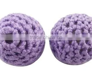 16mm Handmade Wool Wrapped Acrylic Beads Crochet Ball Beads(WA001Y-M) thumbnail-2