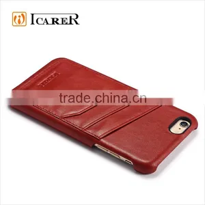 ICARER Back Cover Genuine Leather Case For IPhone 6 With Card Slots thumbnail-2