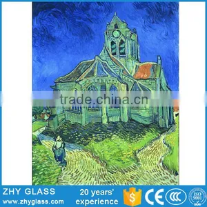 Wall Art Decoration Abstract Landscape Ganesha Glass Painting thumbnail-1