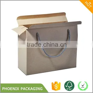 Custom Brown Kraft Paper Handbag Gift Box thumbnail-2