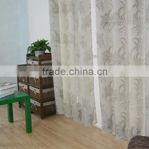 New Arrival Curved Shape 100% Polyester Linen Like Jacquard Window Curtain Fabric thumbnail-1