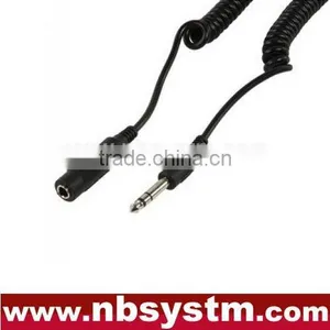 6.35mm Stereo Plug to 6.35mm Stereo Jack Coiled Cord thumbnail-1