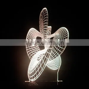 3D Optical Illusion Dance Night Lamp Night Light 10 Colorful LEDs Ultra-thin Acrylic Light Panel AA Battery or DC 5V thumbnail-1
