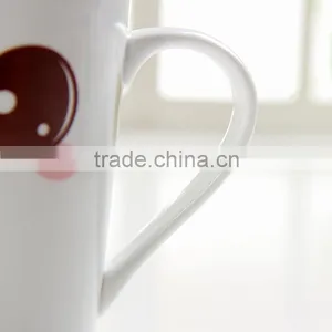 12 oz White Smiley Faces Ceramic Mugs thumbnail-3