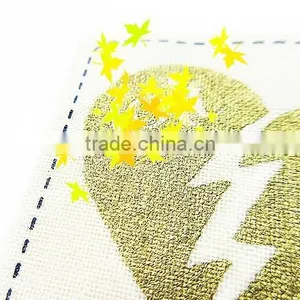 Silk Screen Glittering Logo Gold Printing Label thumbnail-2