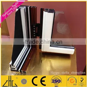 Wow!!aluminium Window/ Wood Grain Aluminium Thermal Break Window With Flyscreen/ Aluminium Anti Mosquito Window Screen for Villa thumbnail-4