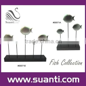 Silver Fishes Polyresin Home Decorations thumbnail-1