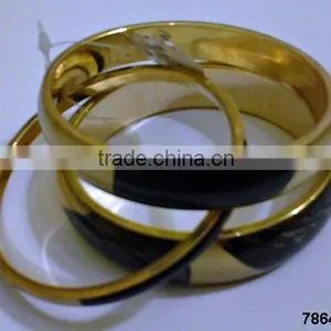 Brass Metal & Wood Fashion Bangle Bracelet Set thumbnail-6