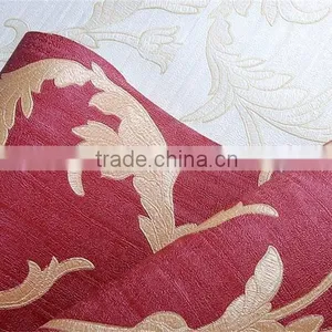 Deep Embossed Pvc Wallpaper /wall Murals With Decorative Flowers thumbnail-3