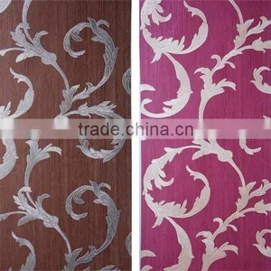 Deep Embossed Pvc Wallpaper /wall Murals With Decorative Flowers thumbnail-6