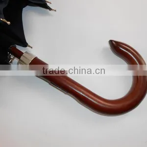 60cm Deluxe Wooden Pole and Carved Wood Handle Umbrella thumbnail-2