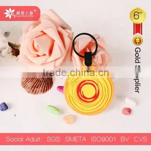 Double Circular Soft Pvc Keychain Pvc Rubber Key Chain thumbnail-1