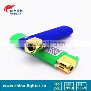 Wholesale Colorful Rubber Electronic Gas Lighter/ 5 Color Rubber Cigratte Refilled Lighter thumbnail-1