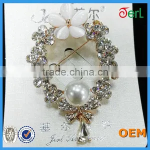 Elegant Round Pearl Flower Ribbon Buckle Sliders for Wedding Invitation thumbnail-5