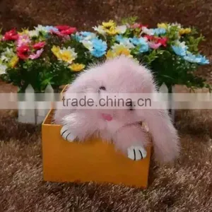 Wholesale Colorful Little Rabbit Mink Fur Key Chain thumbnail-1