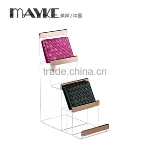 Acrylic Wallet Display Stand With Stainless Steel for Wallet Shop Display thumbnail-1