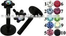 Fashion 316l Plated Internally Threaded Labret Monroe Body Jewelry thumbnail-1