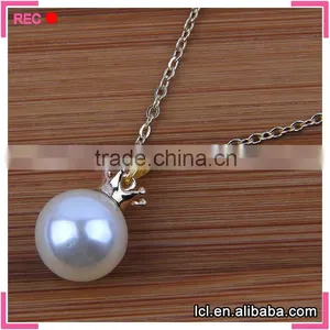 Fancy Long Chain Necklace, Hot Sale Imitation Pearl Pendant Necklace thumbnail-1