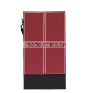 Chinese Factories Wholesale Custom High-grade PU Leather 2 Bottles of Red Wine Box, Red Gift Box thumbnail-1