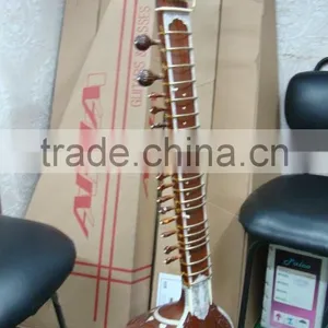 Indian SITAR SPECIAL RAVI SHANKAR STYLE WITH FIBER BOX HIGH PRO QUALITY STRING India Musical Instrument thumbnail-4