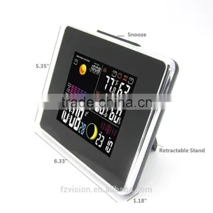 Wireless RCC Weather Station With Hygro-thermometer/ Black Wifi Weather Station Clock With 2 Sensors by Radio Controlled Clock thumbnail-5