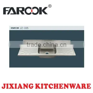 Single Bowl Double Tray Kitchen SS Sink 120x50cm thumbnail-1