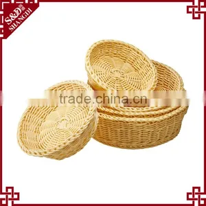 S&D Handmade pp Rattan Round Bread Wicker Fruit Basket thumbnail-5