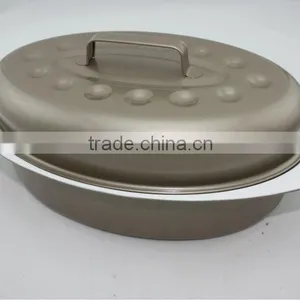 Cookware Chicken White and Black Ceramic Roaster Pan thumbnail-5