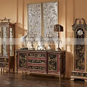 Noble Elegant Home Decorating Grandfather Clock , European Style Wooden Hand Painted Floor Clock, Gothic Wooden Clock thumbnail-2