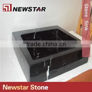 Newstar Black Synthetic Stone Bathroom Sink thumbnail-2